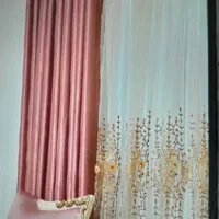 ده متر پرده حریر خارجی رنگ نباتی