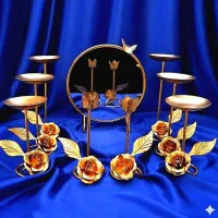 هفت سین گل وبرگ فلزی عمده و تک ۴۰۵شیرینی میوه خوری