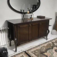 کنسول و آینه چوبی بوفه ویترین