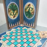تخته نرد مهره چوبی و تاس