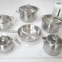 سرویس قابلمه استیل کرکماز اصل ترکیه با کتری قوری|ظروف پخت‌وپز|تهران, نیروی هوایی (پیروزی)|دیوار