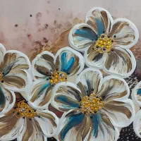 تابلو مینیمال گل برجسته