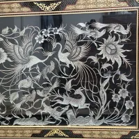 تابلوی گل و مرغ مینا کاری