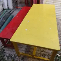 میز mdf پایه فلزی، میزو نیمکت چوبی، تجهیزات مهد|میز تحریر و کامپیوتر|فولادشهر, A4|دیوار