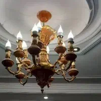 لوستر برنجی سنگین جفت فروش فوری|لوستر و چراغ آویز|ماهدشت, |دیوار