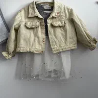 لباس نو دخترانه جین و کتان