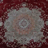 دوتخته فرش12متری،کرم زرشکی‌گل برجسته500شانه،درحدنو