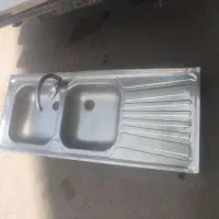 سینک دو قلو البرز  رو کار عرض50با شیر اهرمی