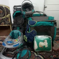 کالسکه و تخت و لوازم کودک کامل