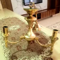 لوستر سه شاخه طلایی