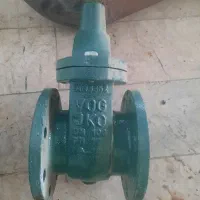 شیر دروازه ای فلنج دار چدنی 4 اینچ وگ زبانه برنجی