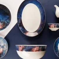 سرویس چینی شش نفره کهکشانی|ظروف سرو و پذیرایی|شیراز, شاهچراغ|دیوار