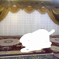 پرده ۱۸ متر  با والان رنگ قهوه‌ای