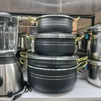 سرویس قابلمه7پارچه تفلون زنبوری باارسال دیگ قابلمه