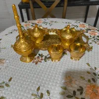 قندان و سینی و قهوه خوری وگلاب پاش