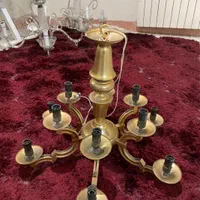 ۴عددلوستر۸ شاخه۱۶شعله برنجی آب طلاو‌۱عد‌د۶شاخه|لوستر و چراغ آویز|تهران, شهرک آپادانا|دیوار