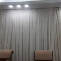 پرده حریر شیری رنگ