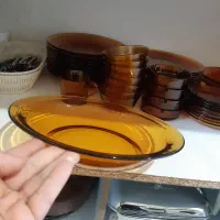 سرویس ۱۲ نفره دورالکس فرانسه عسلی رنگ