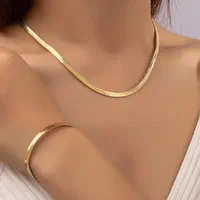 ست گردنبند و دستبند ماری طلایی و نقره ای
