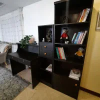 کتابخانه و میز تحریر سه تیکه جادار|کتابخانه، شلف، قفسه‌های دیواری|تهران, شهرک چیتگر|دیوار
