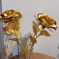 ۳عدد گل با اب طلا