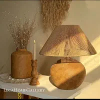 آباژور مکرومه و رافیا با پایه سفالی