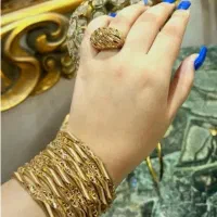 النگو طرح طلا رنگ ثابت