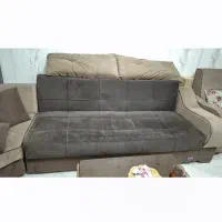 مبل راحتی ۷نفره  ال تختخواب شو همراه پاف|مبلمان خانگی و میز عسلی|تهران, نیروی دریایی|دیوار