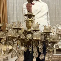 دو‌عدد لوستر برنز ۸شاخه‌ی ۱۶شعله