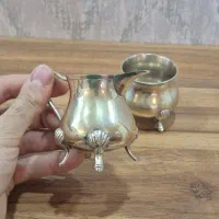 شکرریز و خامه ریز برنجی|کلکسیون اشیاء عتیقه|ورامین, ورامین|دیوار