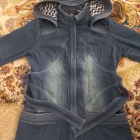 پالتو جین کلاهدار خیل گرم تمیز درحدنو|لباس|قم, شهرک مهدیه (مدرس)|دیوار