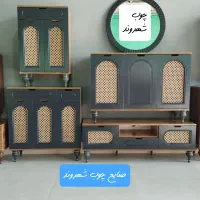 ست پذیرایی حصیری ، آینه کنسول جاکفشی میز تلویزیون|بوفه، ویترین، کنسول|مشهد, خواجه ربیع|دیوار