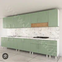 سرویس کابینت آماده آشپزخانه کلاسیک سبز پاستیلی|مصالح و تجهیزات ساختمان|پردیس, فاز ۴|دیوار