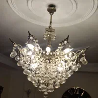 لوستر آنتیک 12 شاخه تمام برنج کیفیت دار