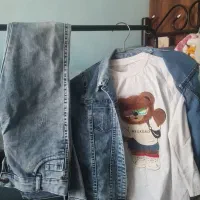 سه تیکه جین ... کت و شلوار بلوز آستین بلند