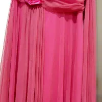 لباس مجلسی دکلته قرمز صورتی  خاص، ، چشم‌گیر