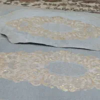 رومیزی سه تیکه طرح طلاکوب آبی رنگ|پرده، رانر، رومیزی|تهران, شهرک شریعتی|دیوار