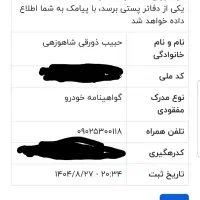 گمشده گواهینامه رانندگی