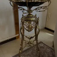 پایه میز برنجی با بشقاب پرطلاکوب لیلی مجنون