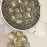 گوی اتریشی اصل و قدیمی دو رنگ بلوری و شامپاینی|لوستر و چراغ آویز|تهران, عبدل‌آباد|دیوار
