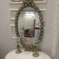 آینه شمعدان برنز اصل(میز،آینه،دوعدد شمعدان)