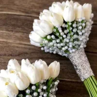 دسته گل های پیپ پاک کنی.روبانی و دسته گل های عروس