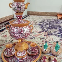 سماور تزئینی زیبا .کار دست اینه کاری شده