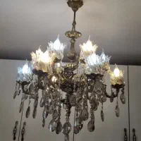 لوستر برنجی 6 شاخه 12شعله
