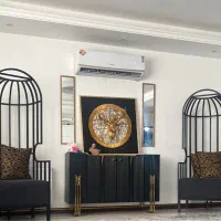 صندلی شاه نشین و کنسول و اینه و میز تی وی