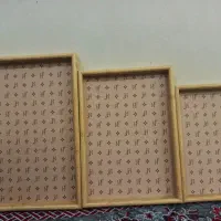 سینی چوبی با چوب اصل بامبو سه تا فقط 450 ت|ظروف سرو و پذیرایی|شادگان, |دیوار