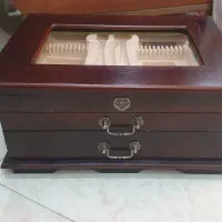 جعبه چوبی قاشق و چنگال سولایتر solitaire