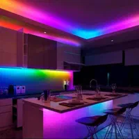 ریسه نواری RGB برنامه پذیر ic دار سقف ابری هوشمند|ریسه و چراغ تزئینی|شیراز, شهرک پرواز|دیوار