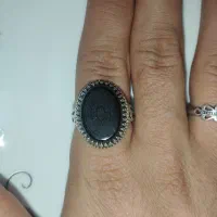 انگشتر نقره مردانه با رکاب رهبری و عقیق خراسانی