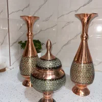 گلدان و شکلات خوری مس و خاتم کاری|صنایع دستی و سایر لوازم تزئینی|تهران, حکیمیه|دیوار
